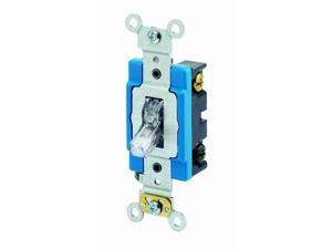 leviton 1201plc 15 amp, 120 volt, toggle pilot light, illuminated on, req. neutral singlepole ac quiet switch, industrial grade, self grounding, clear leviton 1201plc 15 amp, 120 volt, toggle pilot light, illuminated on, req. neutral singlepole ac quiet switch, industrial grade, self grounding, clear