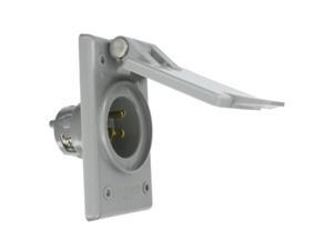 Leviton 5278-CWP 15 A, 125 V, Power Inlet Receptacle, Straight Blade, Gray Leviton 5278-CWP 15 A, 125 V, Power Inlet Receptacle, Straight Blade, Gray