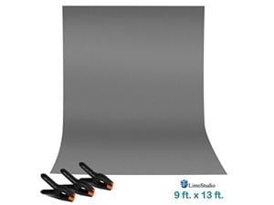 LimoStudio 9 ft. x 13 ft. Gray Professional Photography Studio Muslin Backdrop Background with 3 Heavy Duty Clip Clamp for Background Muslin, Canvas, Paper, Chromakey Screen, AGG2331