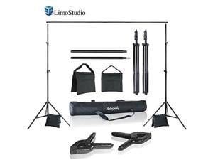 LimoStudio Photo Video Studio 10 ft. Width Adjustable Background Stand Backdrop Support Structure System Kit with Photo Clamp and Sand Bag, Photography Studio, AGG2348V2
