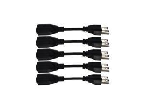 6inch power extension cable, 5pack, outlet saver, 18 awg