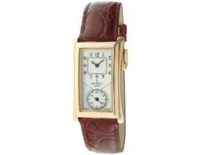 peugeot vintage unisex 14k gold plated contoured dial brown leather band doctors nurse watch 2038g