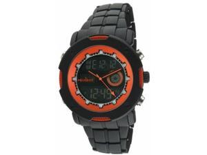 peugeot men's 1024 digital chronograph black orange watch