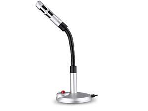 granvela gooseneck stereo microphone for laptop,pc,and mac, ideal for broadcasting,chatting,recording, conference call,3.5mm jack silver