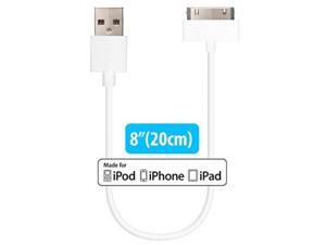 short 30 pin iphone 4 cable by homespot apple mfi cerified 8" 20cm for iphone 4s 3g / 3gs, ipad 3 2 1 ipod  1 pack