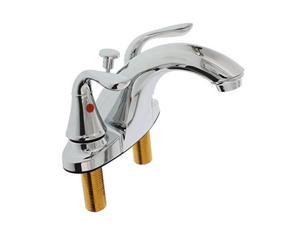 aquat plumb 4inch, twohandle, polished chrome lavatory faucet  solid metal construction with matching popup
