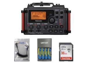 tascam dr60dmkii 4channel portable recorder for dslr kit + 16gb sdhc memory card ultra + beachtek sc35 3.5mm stereo output cable + watson 4hour rapid charger with 4 aa nimh rechargeable batteries 230