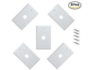 imbaprice cat5e / cat6 keystone wall plate white 1 port pack of 5 imbaprice cat5e / cat6 keystone wall plate white 1 port pack of 5