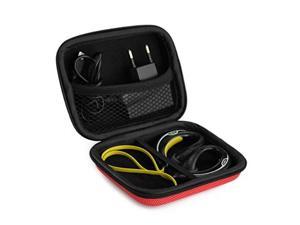 Sports Wireless Bluetooth Headset Carrying Case, Fit Jabra Sport Plus, Pulse, Step, Rox, Sony MDRAS200, MDR-J10, MDR-AS200 / Sweat Proof Wireless Workout Earbuds Carrying Case (Red)