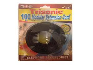 Trisonic Telephone Extension Cord Phone Cable Foot, Black Trisonic Telephone Extension Cord Phone Cable Foot, Black