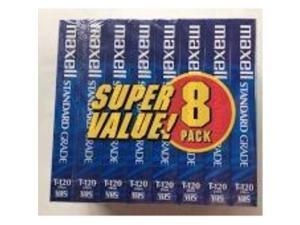 Maxell 214150 T120GX/8PK VHS Cassette Standard Grade T-120, 6 Hour - 8 Pack Maxell 214150 T120GX/8PK VHS Cassette Standard Grade T-120, 6 Hour - 8 Pack