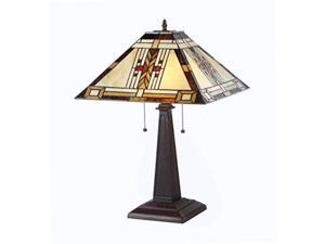 chloe lighting ch33291m16tl tiffanystyle mission 2light table lamp with shade, 16.0" x 16.0" x 23.2"