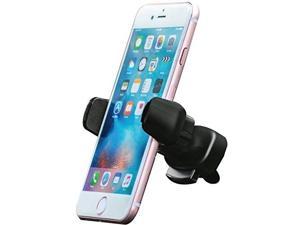 aduro solid grip vent car mount, universal  for all smartphones, 360 degree rotation, single hand operation black