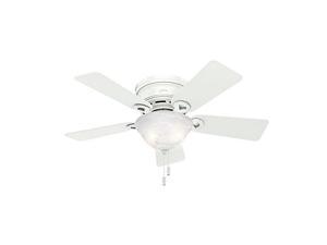 hunter 51022 conroy 42inch snow white ceiling fan with five snow white blades and a light kit