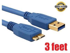 imbaprice blue goldplated 3 feet micro usb 3.0 cable  premium pro imba superspeed usb 3.0 type a to microb cable for samsung galaxy s5 smg900 / samung galaxy note 3 n9000 and extenal 3.0 hard drive d