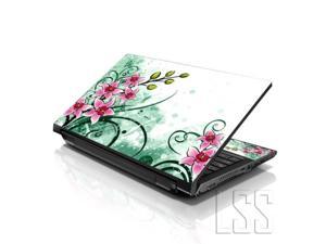 LSS 17 17.3 inch Laptop Notebook Skin Sticker Cover Art Decal Fits 16.5 17 17.3 18.4 19 HP Dell Apple Asus Acer Lenovo Asus Compaq Pink Floral Free 2 Wrist Pad Included 