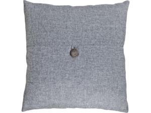 decorative button grey throw pillow cover 18"
