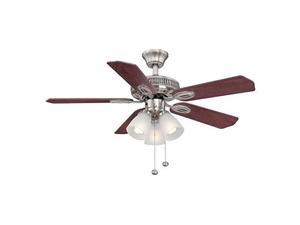 Hampton Bay 91191 Lyndhurst 52 Indoor Brushed Nickel Ceiling Fan With Light Kit