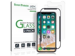 iphone x screen protector glass 2pack amfilm iphone x tempered glass screen protector with easy installation tray for apple iphone x 2017 2pack