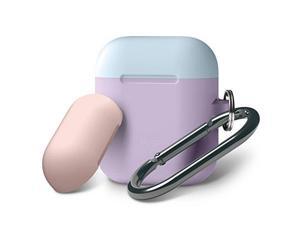 elago airpods duo hang case body:lavender/top:pastel blue, lovely pink extra protection hassle freeadded carabiner for airpods case elago airpods duo hang case body:lavender/top:pastel blue, lovely pink extra protection hassle freeadded carabiner for airpods case