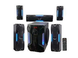 rockville hts56 1000w 5.1 channel home theater system/bluetooth/usb+8" subwoofer