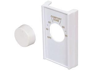 hedy4less white single pole line volt thermostat cover w/line volt thermostat knob set