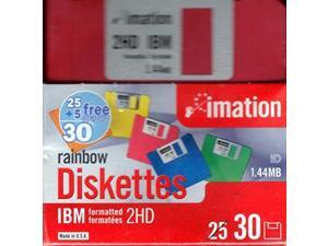 imation 3 1/2" bulk diskettes, ibmr format, ds/hd, rainbow, box of 30 imation 3 1/2" bulk diskettes, ibmr format, ds/hd, rainbow, box of 30