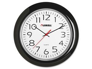 lorell wall clock with arabic numerals, 131/4inch, black frame lorell wall clock with arabic numerals, 131/4inch, black frame