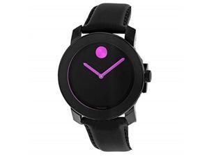 movado bold black pink dial ladies women's watch 36000482