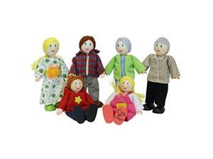 hape award winning caucasian doll family set for kid's dollhouses