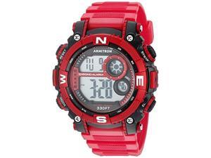 armitron sport men's 40/8284rdbk digital chronograph matte red resin strap watch