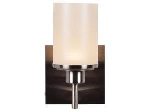 access lighting perch led vanity  brushed steel finish with cream silk lined glass shade