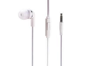mono handsfree headset single inear flat cable earphone earbud white for iphone 6 6s, plus, 5s 5c se  samsung galaxy s8 s8+ s7 s6, edge, edge+, s5, s4, active, galaxy note 5 4 3  lg g3 g4 g5 g6 v20