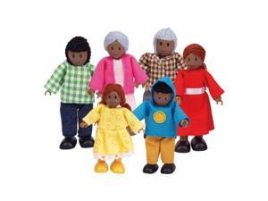 hape african american wooden doll house family