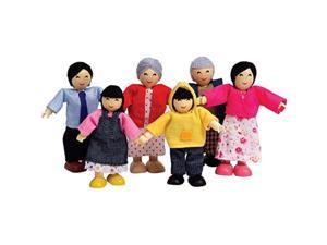 hape asian wooden doll house family set