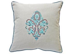 decorative sequins designer's graphic symbol with piping throw pillow cover 18" blue decorative sequins designer's graphic symbol with piping throw pillow cover 18" blue