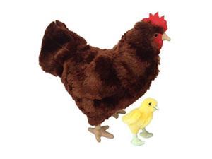 ADORE 12" Pearl the Hen Chicken with Baby Chick Stuffed Animal Plush Toy 