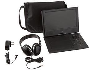 ematic portable dvd player with 9inch lcd swivel screen, travel bag and headphones, black ematic portable dvd player with 9inch lcd swivel screen, travel bag and headphones, black