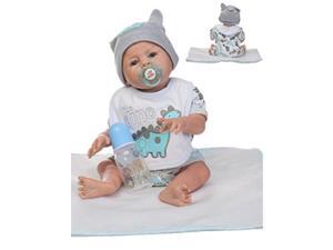 reborn baby doll boy silicone full body boy realistic anatomically correct 20inch 50cm weighted baby gray doll