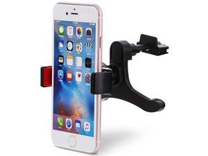 aduro ugrip smartphone car mount, air vent grip mount works with all mobile phones  360 rotation, strong grip, one handed operation, black/red