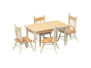 dollhouse miniature 5pc. oak dining set dollhouse miniature 5pc. oak dining set