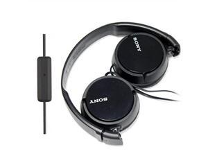 sony over ear best stereo extra bass portable headphones headset for apple iphone ipod/samsung galaxy / mp3 player / 3.5mm jack plug cell phone with mic dark gray