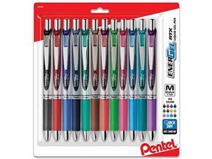 pentel energel rtx retractable liquid gel pen, 0.7mm medium line, assorted ink,12pk bl77bp12m pentel energel rtx retractable liquid gel pen, 0.7mm medium line, assorted ink,12pk bl77bp12m