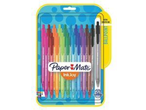 paper mate inkjoy 100rt retractable ballpoint pens, medium point, assorted, 20 pack 1951396 paper mate inkjoy 100rt retractable ballpoint pens, medium point, assorted, 20 pack 1951396