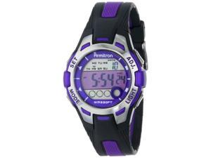 armitron sport women's 45/7030pur purple accented black resin strap digital chronograph watch