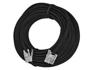 amzer 15 feet telephone line extension cord heavy duty 4 conductor cable  black