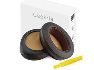 Geekria QuickFit Protein Leather Replacement Ear Pads for Sennheiser Momentum 2.0 Over-Ear Headphones Ear Cushions, Headset Earpads, Ear Cups Repair Parts (Dark Brown)