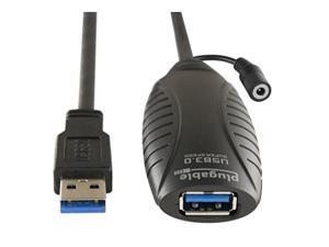 Plugable 10 Meter (32 Foot) USB 3.0 Active Extension Cable with AC Power Adapter and Back-Voltage Protection Plugable 10 Meter (32 Foot) USB 3.0 Active Extension Cable with AC Power Adapter and Back-Voltage Protection