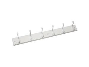 brainerd rplr6djpwwl1 27inch 6 heavy duty coat and hat hook rail/rack, white and white brainerd rplr6djpwwl1 27inch 6 heavy duty coat and hat hook rail/rack, white and white