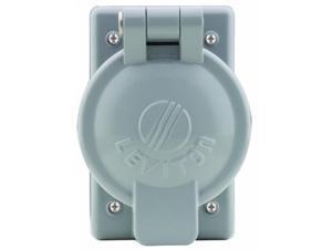 leviton 7770 single gang cover plate for 50a single receptacles, cast aluminum with lift cover for wet location with cover"closed"